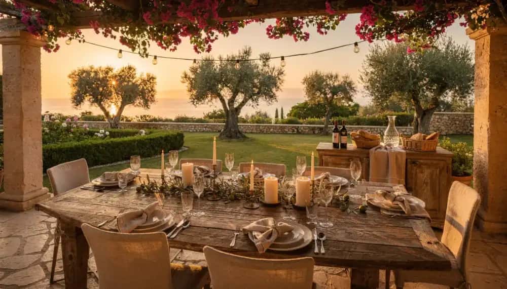 Mediterranean terrace dining